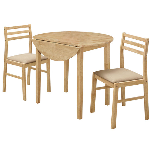 Bucknell 3-piece Round Drop Leaf Dining Table Set