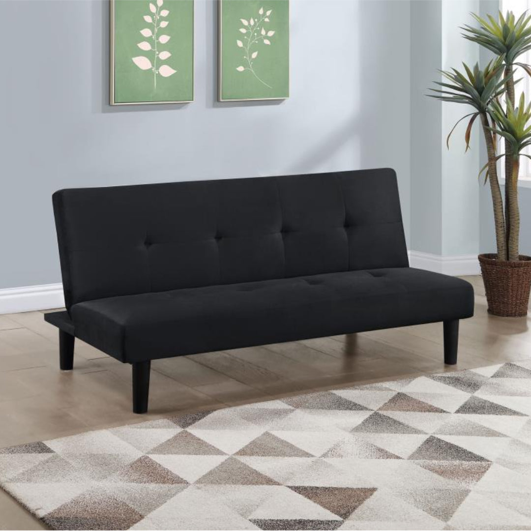 Stanford Upholstered Tufted Convertible Sofa Bed Black