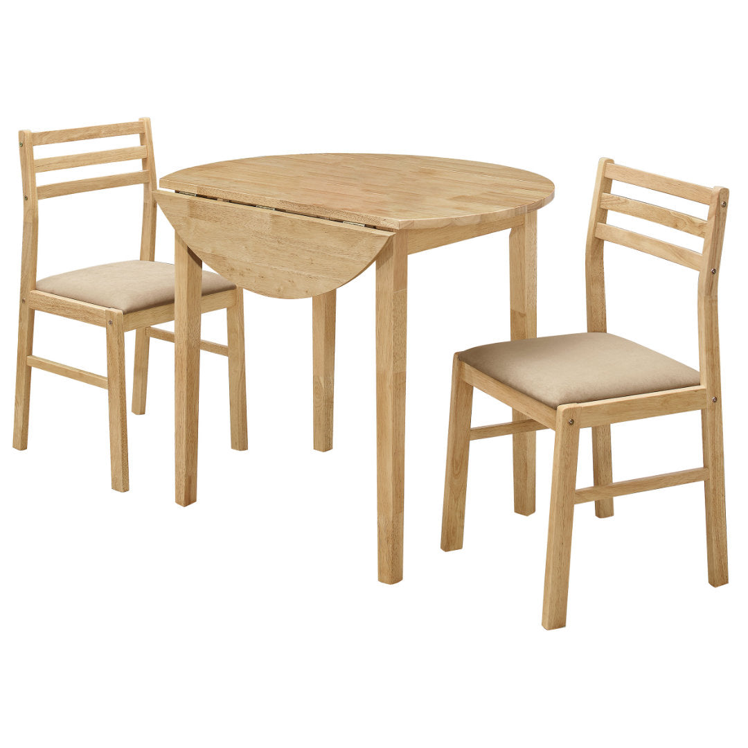 Bucknell 3-piece Round Drop Leaf Dining Table Set