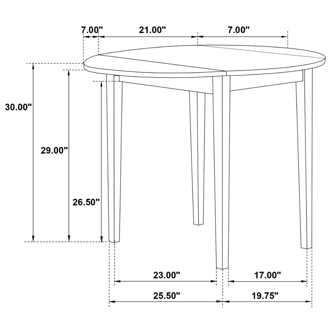 Bucknell 3-piece Round Drop Leaf Dining Table Set