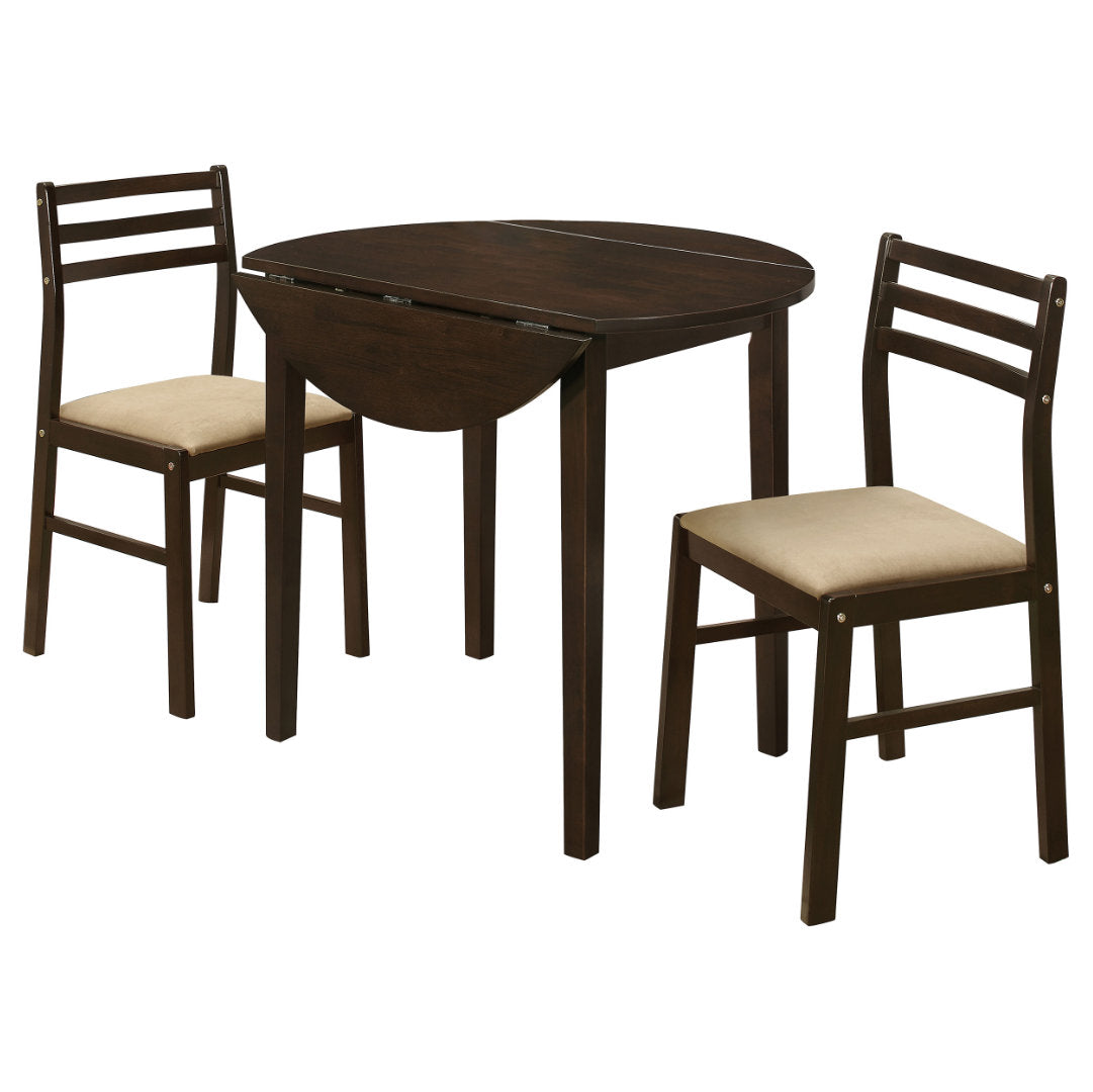 Bucknell 3-piece Round Drop Leaf Dining Table Set