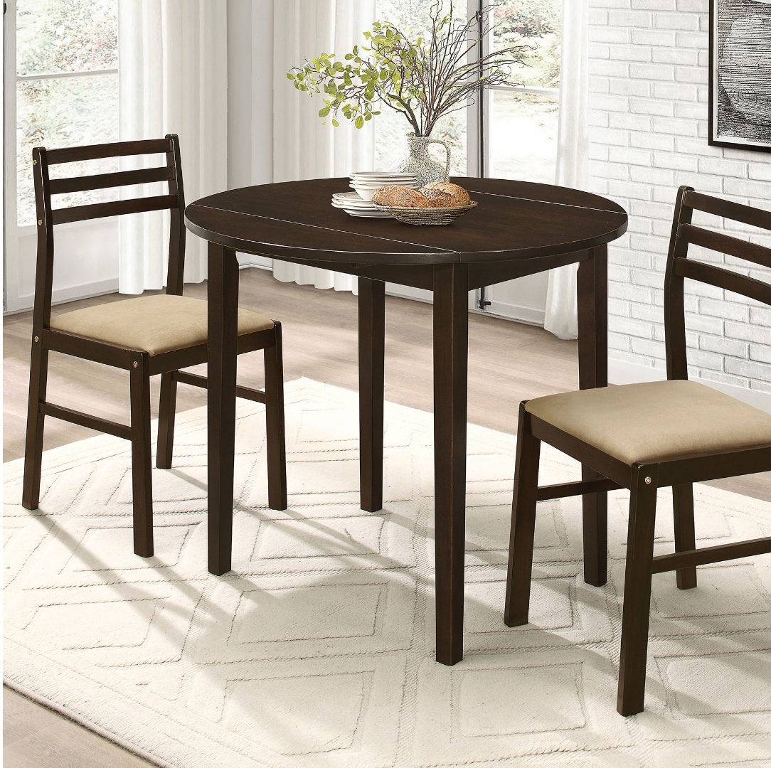 Bucknell 3-piece Round Drop Leaf Dining Table Set